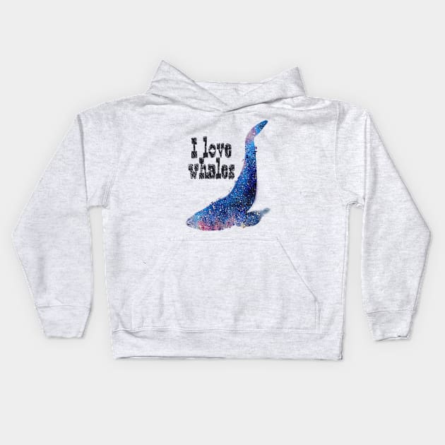 Whales art Kids Hoodie by Manafff